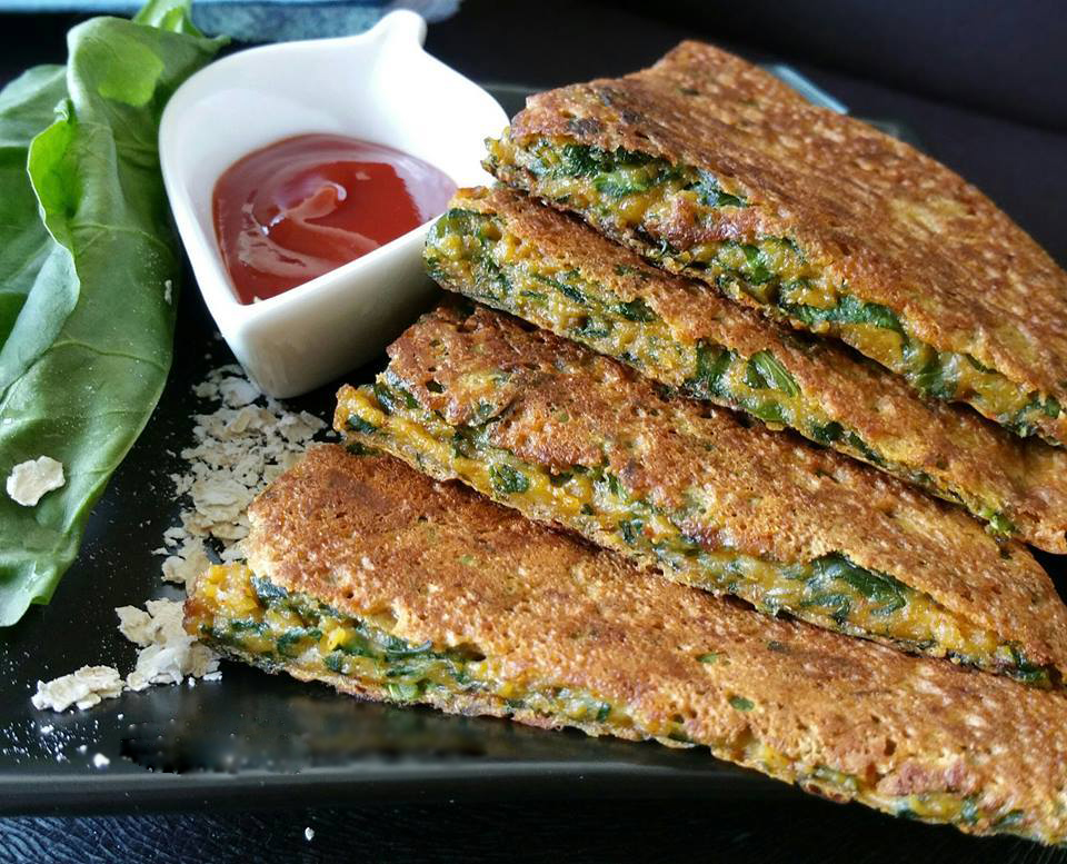 How to make Instant Oatmeal Spinach Chilla/ Pancake